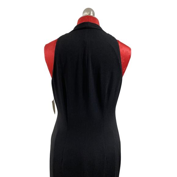 Anne Klein size 6 cocktail dress black scoop neck sleeveless classic sheath NEW - Picture 5 of 8